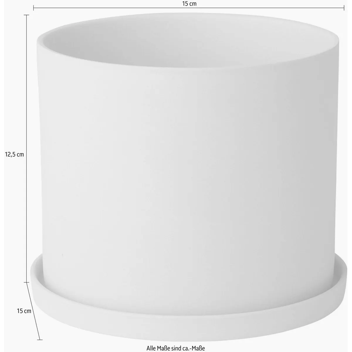 blomus NONA Übertopf, elegantes Design, unglasiertes Porzellan, inklusive Untersetzer 2