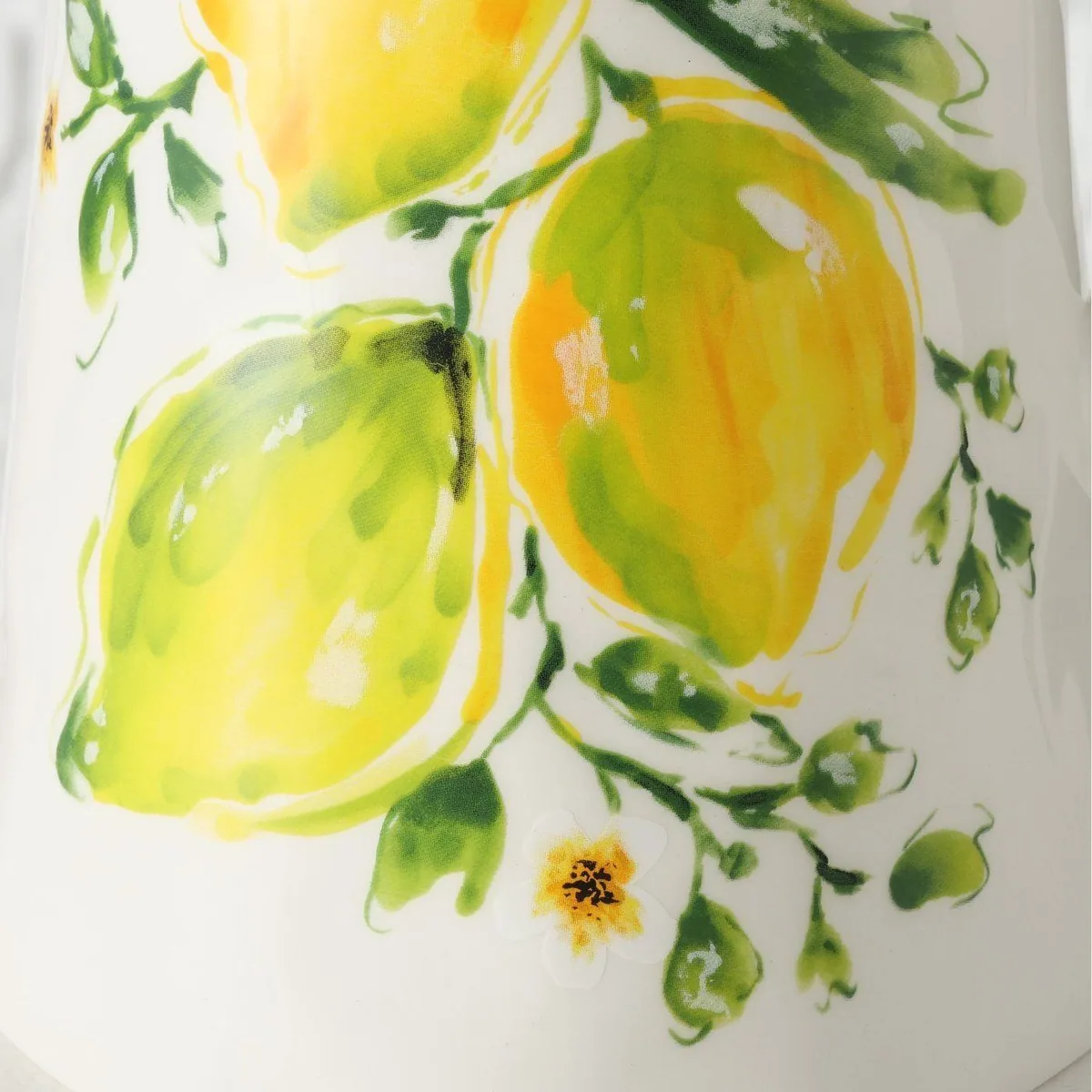 Boltze LEMONY Vorratsglas Krug, 1250 ml, Keramik, stilvolles florales Design 4
