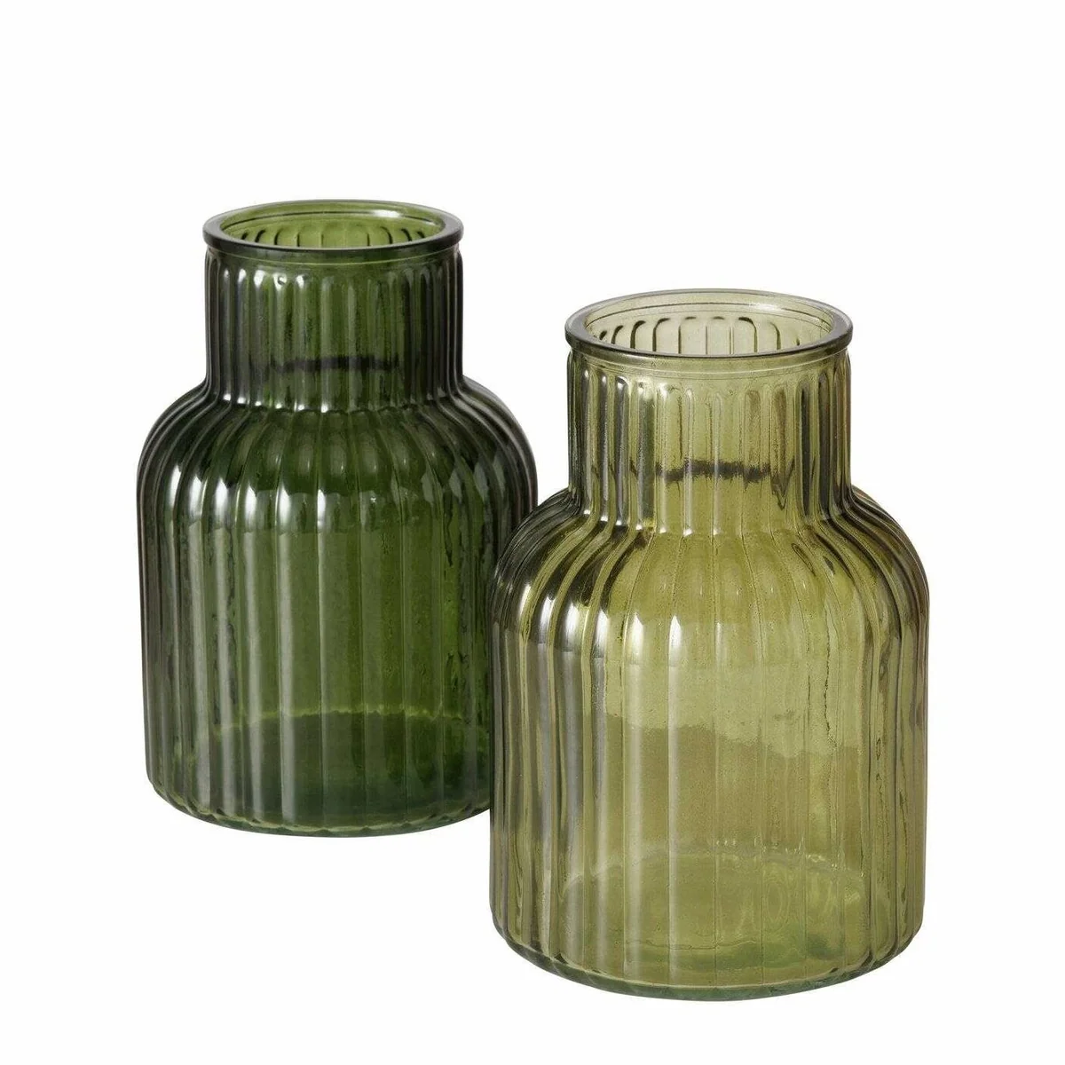Boltze RELEA Vase, grün, geriffeltes Glas, 20 cm 5