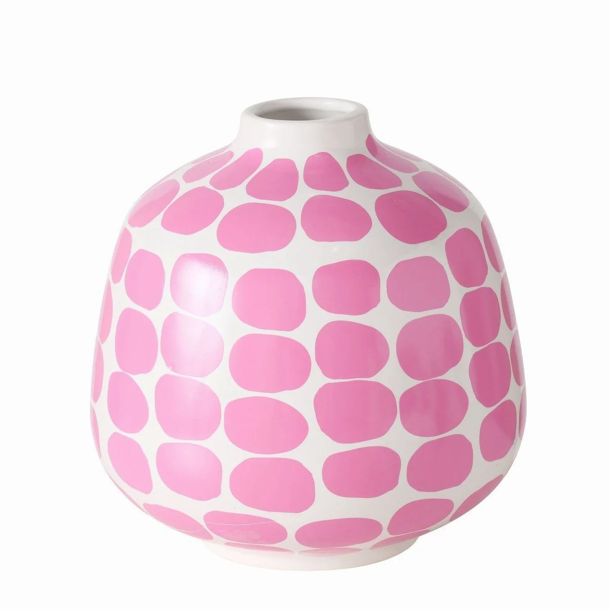 Boltze Vase Bliss, handgefertigte Keramik, gepunktetes Design, glänzende Lasur