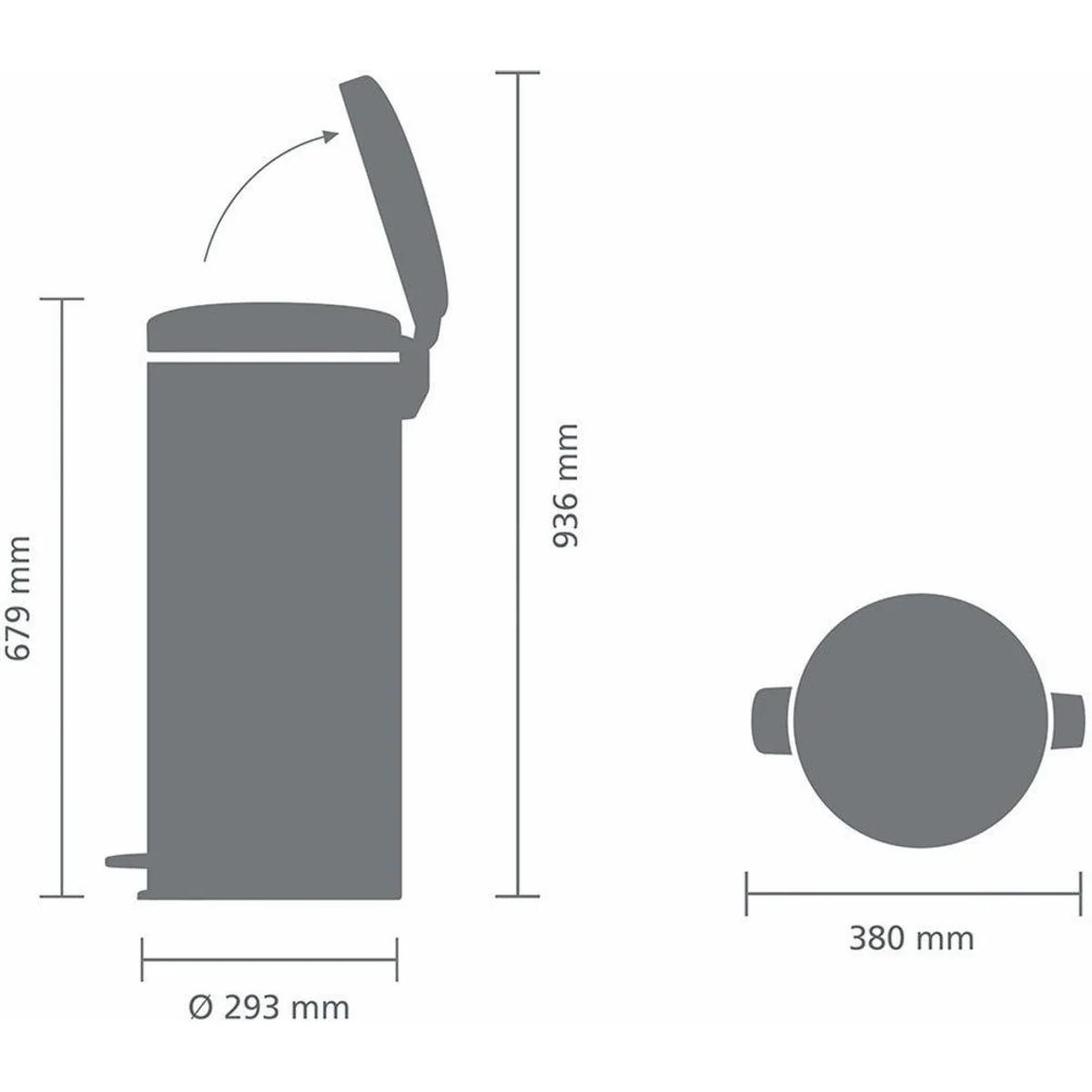 Brabantia NewIcon Treteimer, 30L, sanft schließend, rutschfeste Standfläche 5