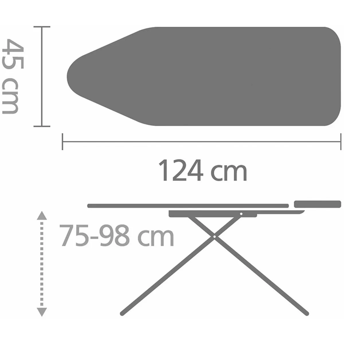 Brabantia Bügelbrett C, 124 x 45 cm, stabile Dampfbügelstation, Fairtrade-zertifiziert 5