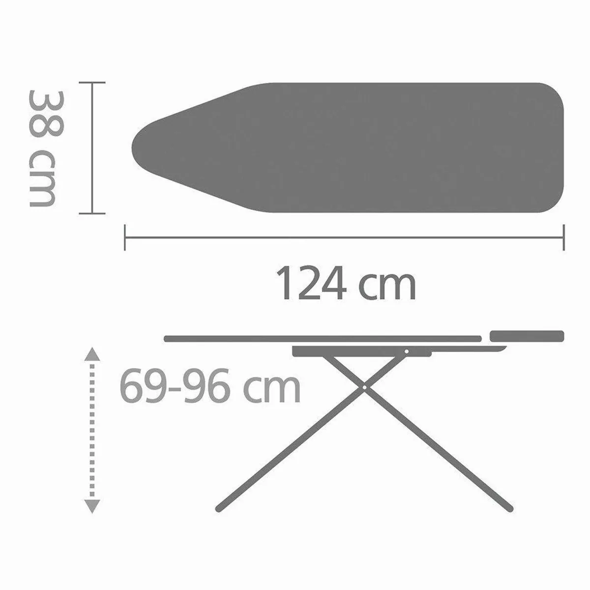 Brabantia Bügelbrett B, 124 x 38 cm, dampfbügeleisenablage, Fairtrade-zertifiziert 5