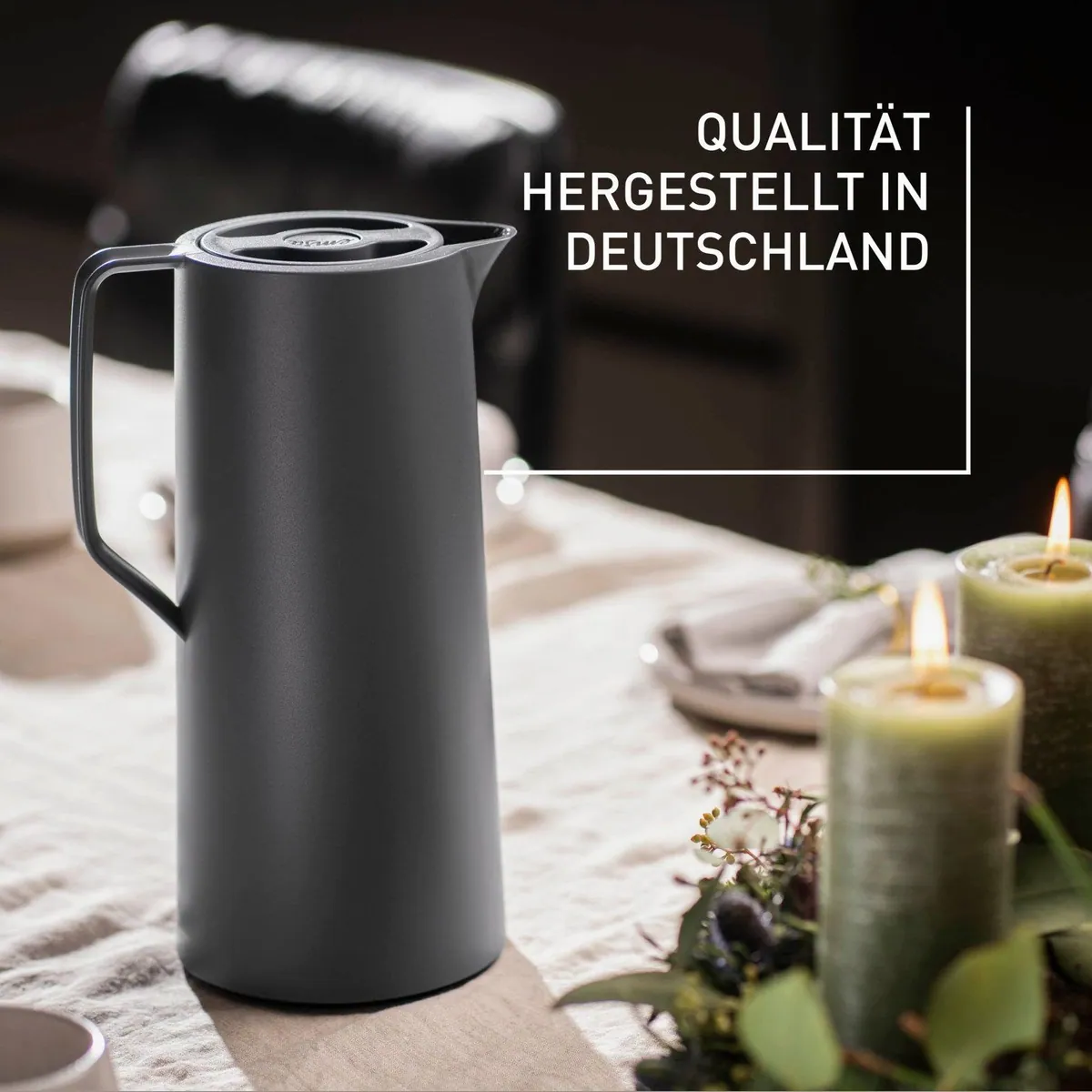 Emsa Motiva Isolierkanne, 100% auslaufsicher, ergonomischer Schraubdeckel, 1 l 5