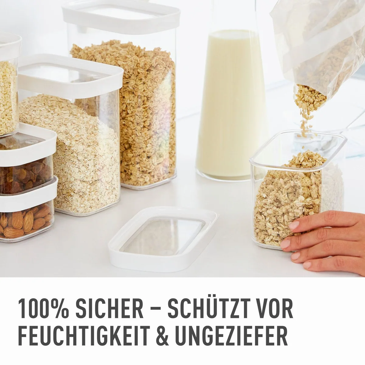 Emsa Optima Vorratsdose, 0,18 Liter, rechteckig, mit Frischdichtung, stapelbar 5