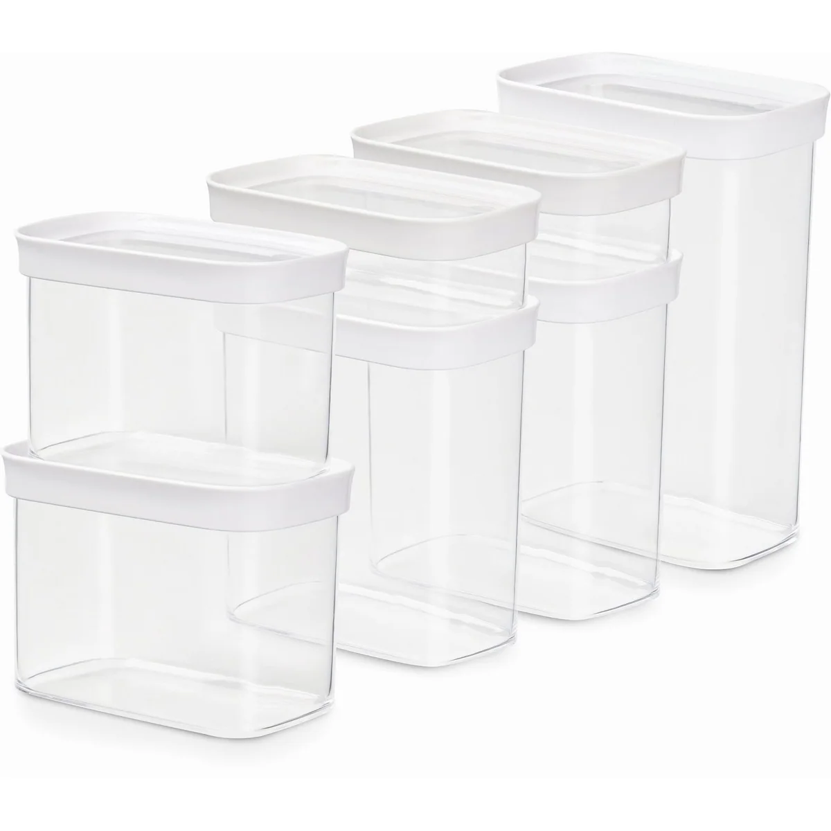 Emsa Optima Vorratsdose Set, 7-tlg, hygienisch, platzsparend, stapelbar