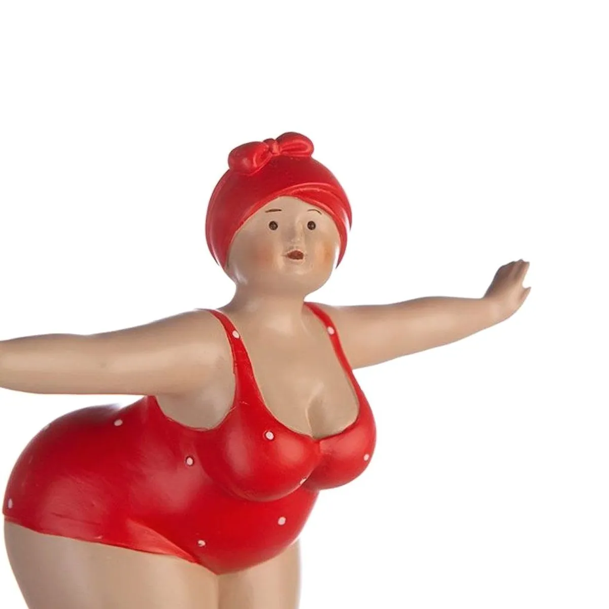 GILDE Dekofigur 2er Set Tante Elli, stilvolle Badedamen in Rot & Mint 2