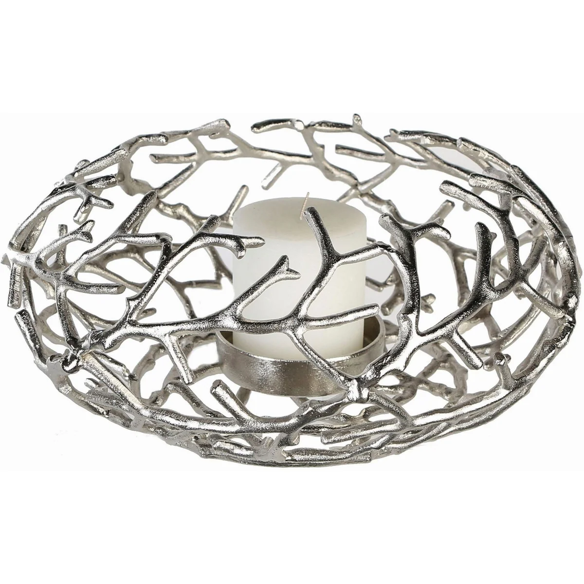 GILDE Twigs Kerzenständer, Aluminium, 1-flammig, Höhe 20 cm
