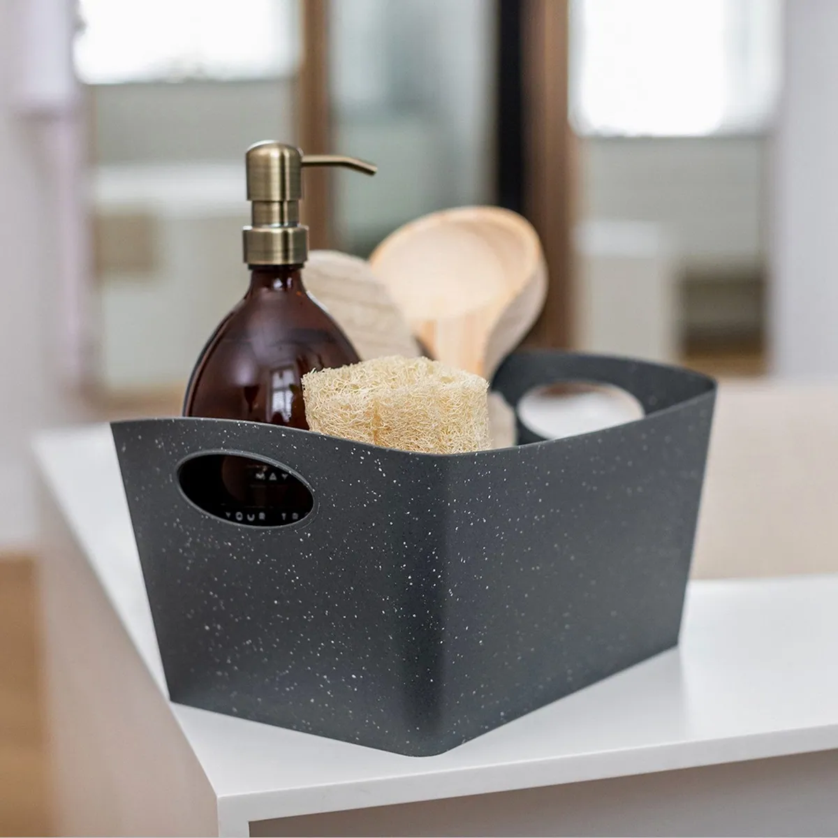 koziol BOXXX M Aufbewahrungskorb, 3,5 Liter Volumen, aus recyceltem Kunststoff 3