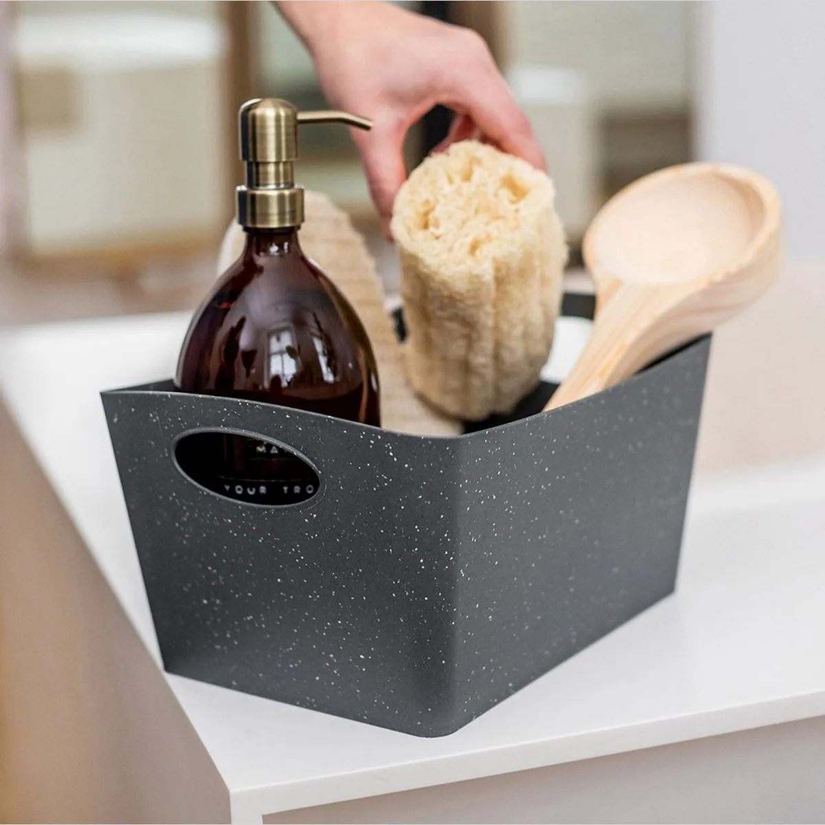 koziol BOXXX M Aufbewahrungskorb, 3,5 Liter Volumen, aus recyceltem Kunststoff 5