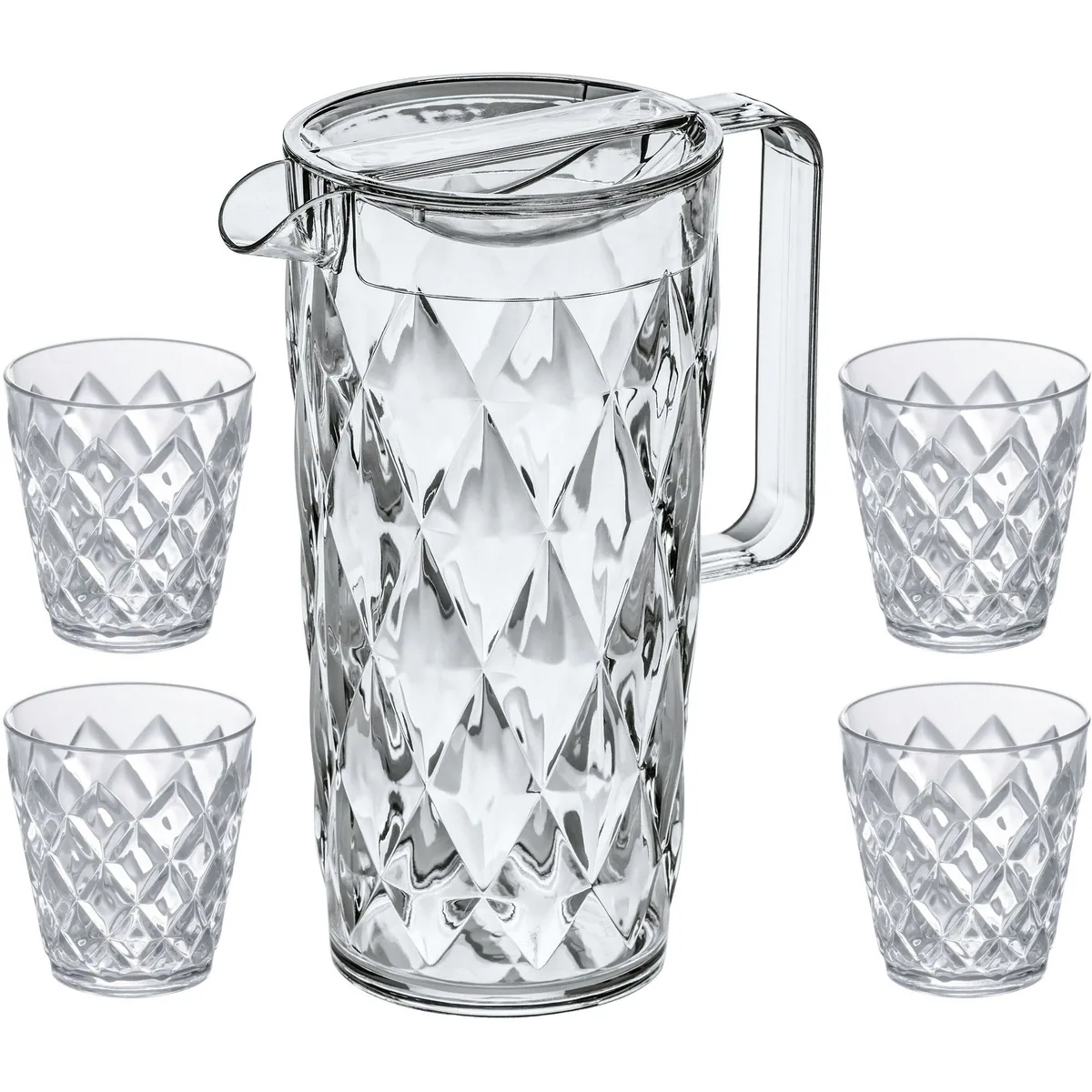 koziol Kanne CRYSTAL, 1,6 l, spülmaschinengeeignet, 5-teiliges Set