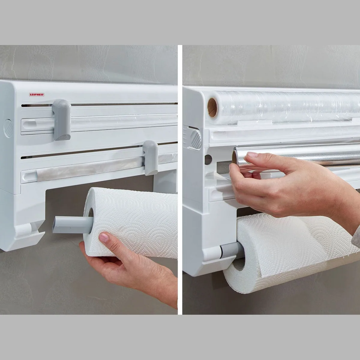 Leifheit Parat Wandrollenhalter, 3-in-1, ergonomische Handhabung 4