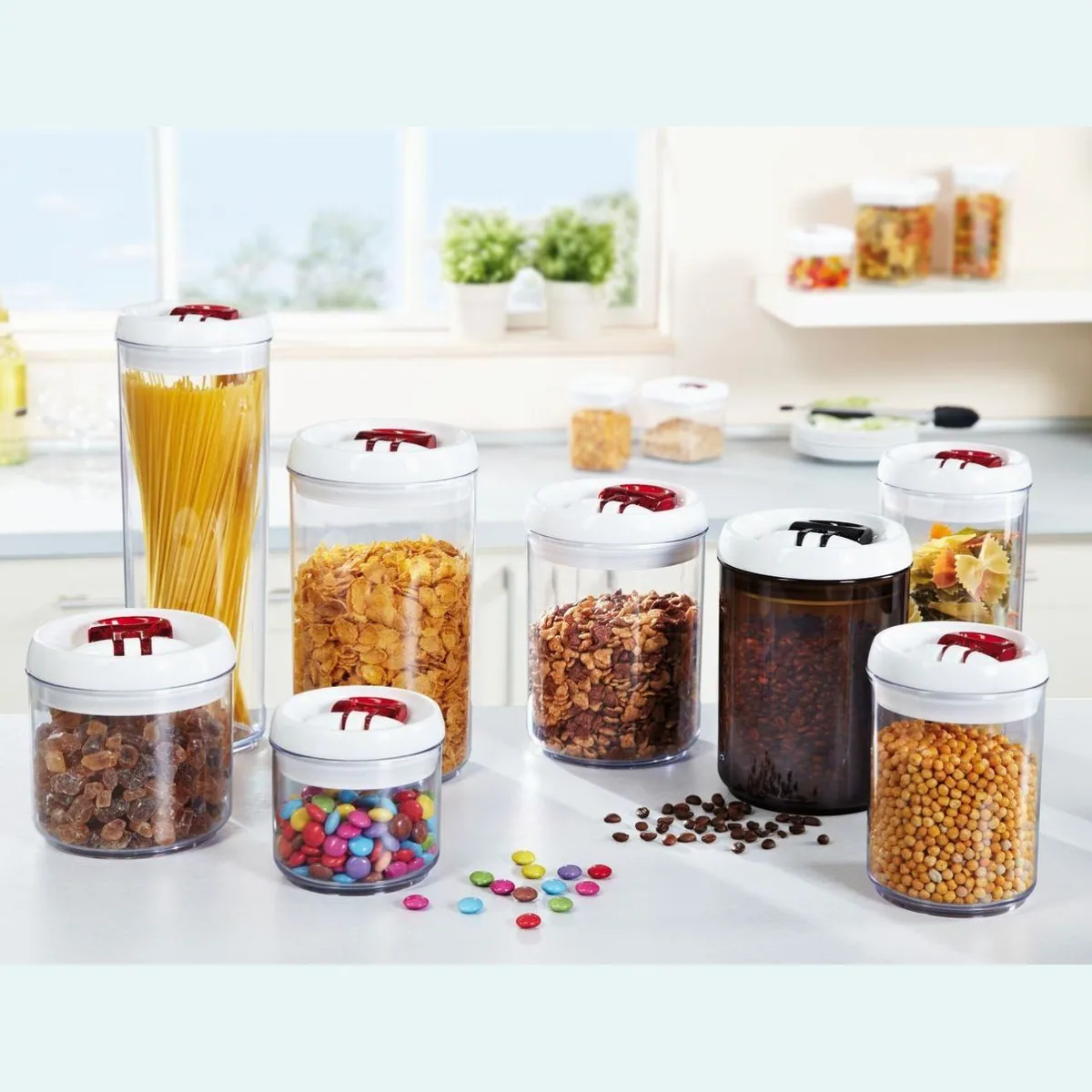 Leifheit Vorratsdose Fresh&Easy, einhändig bedienbar, luftdicht, stapelbar 5