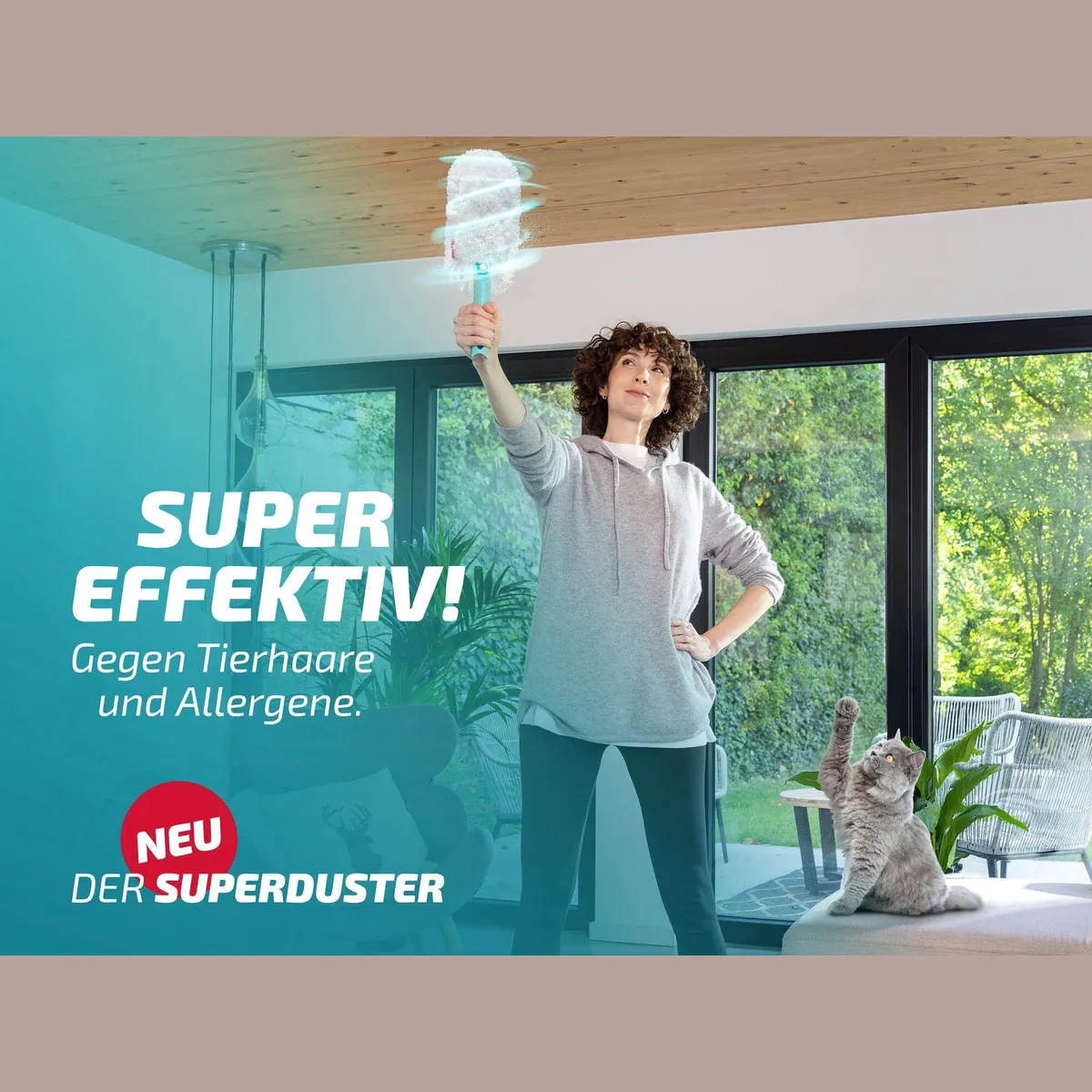 Leifheit SUPERDUSTER Staubwischer, 360° Mikrofaser, waschbar, ergonomischer Griff 5