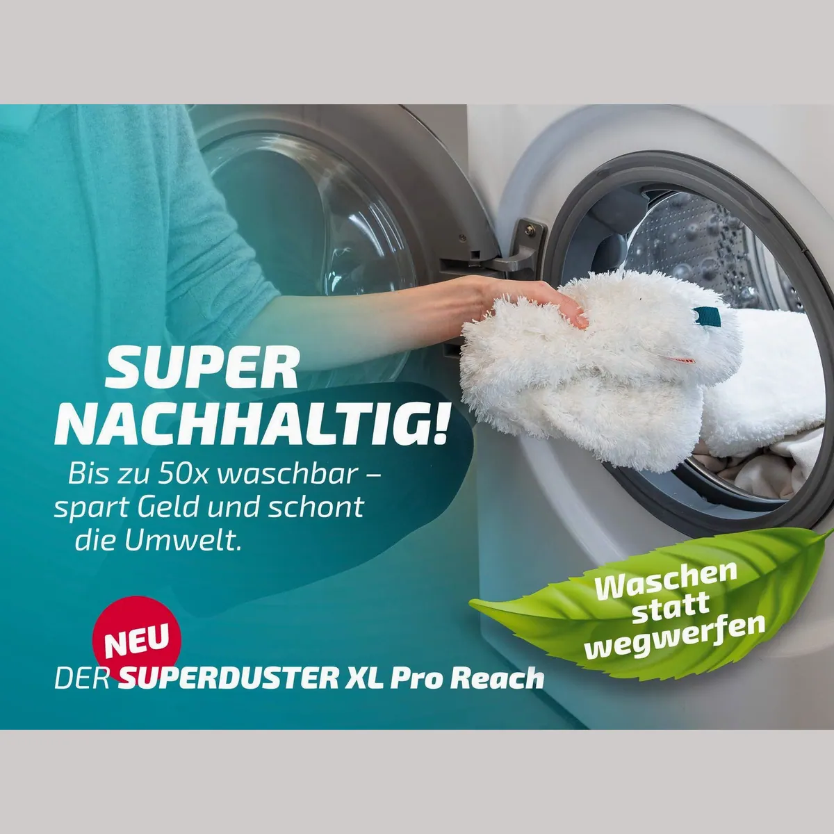 Leifheit SUPERDUSTER XL Pro Reach, 360° Mikrofaser, Click-System, waschbar 2