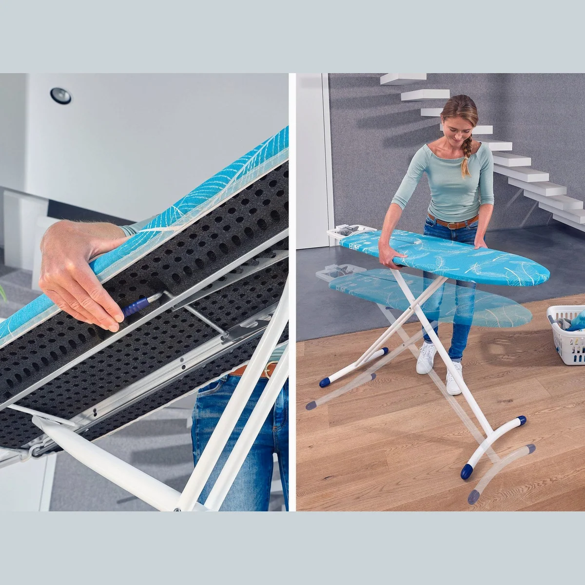 Leifheit Air Board M Solid Plus, ultraleichte Bügelfläche, höhenverstellbar 76-100 cm 4