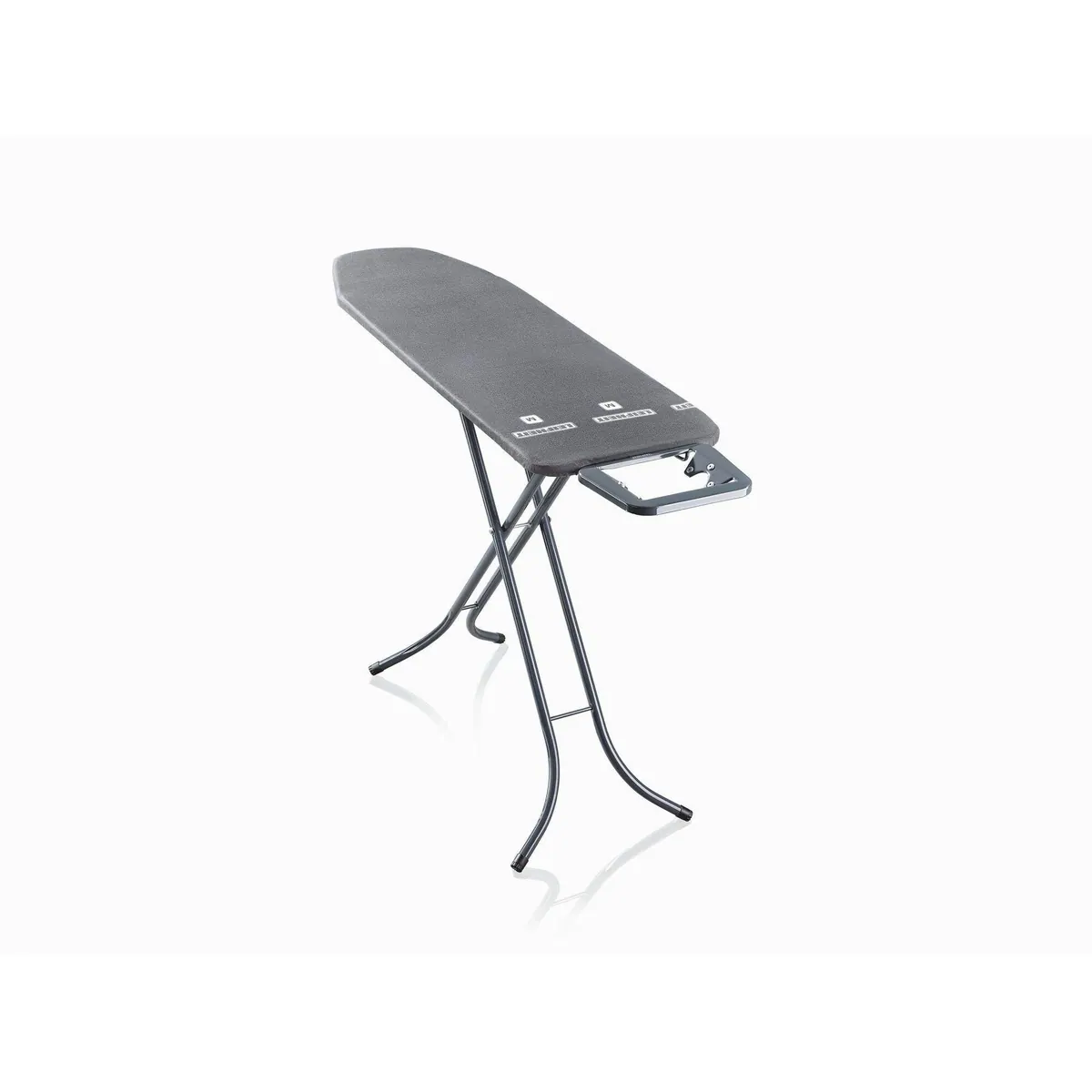 Leifheit Bügeltisch Classic M Black, Höhenverstellbar, Bügelfläche 120 x 38 cm, feste Bügeleisenablage