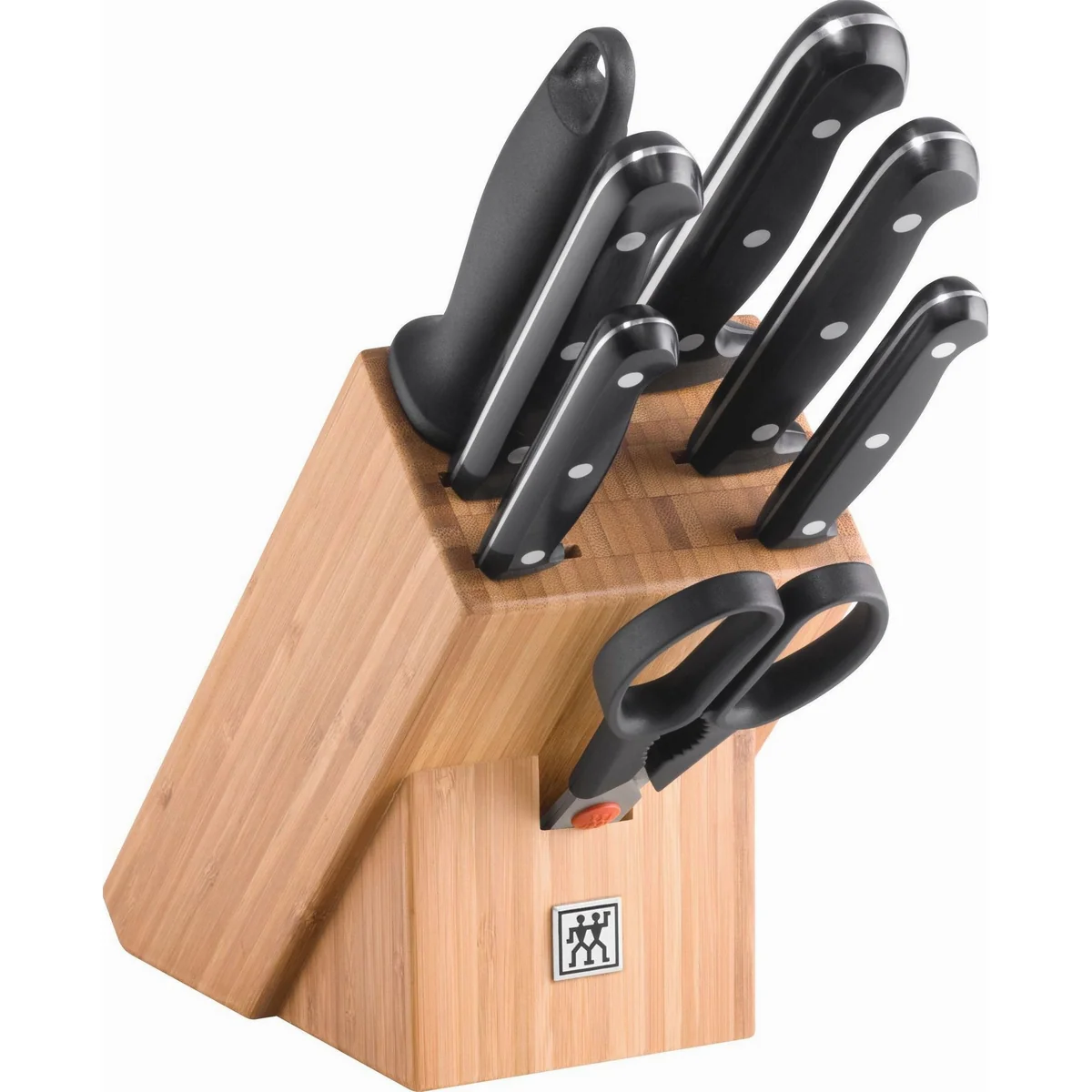 ZWILLING TWIN Chef 2 Messerblock, 5 Messer + Schere + Wetzstahl, Bambus